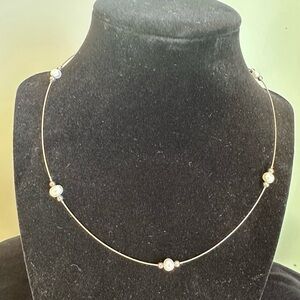 Silpada Sterling Silver .925 Necklace with Pearls and Silver Beads 17”